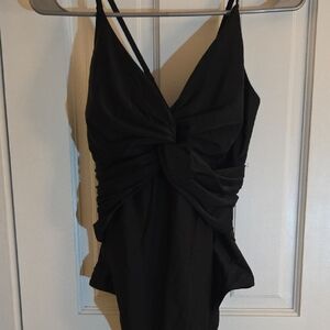 NWT Zaful Black One-Piece Twist Front Swimsuit